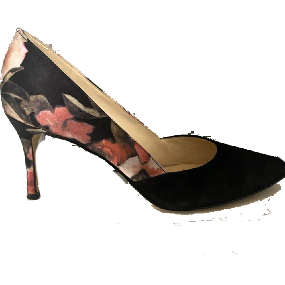 Nine West - Floral/Black Suede Pumps